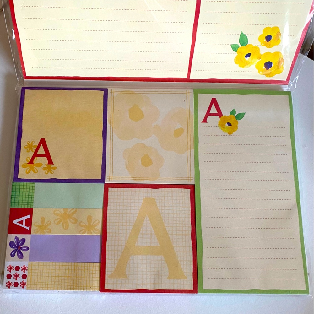 NWT Anthropologie Letter “A” Notepads 480 sticky notes Pretty paper cute notepad